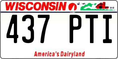 WI license plate 437PTI