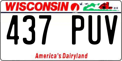 WI license plate 437PUV