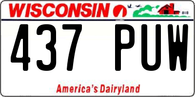 WI license plate 437PUW