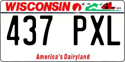 WI license plate 437PXL