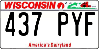 WI license plate 437PYF