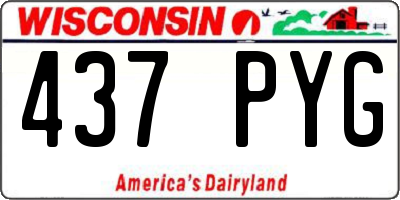 WI license plate 437PYG