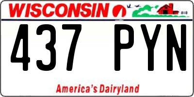 WI license plate 437PYN