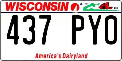 WI license plate 437PYO