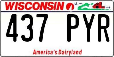 WI license plate 437PYR