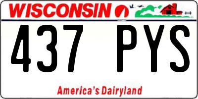 WI license plate 437PYS