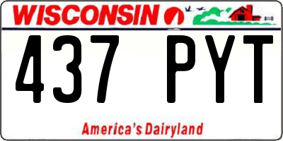 WI license plate 437PYT