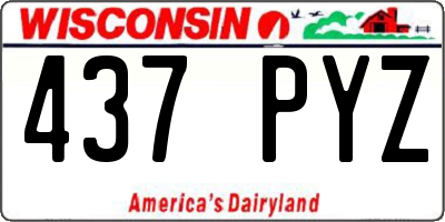 WI license plate 437PYZ
