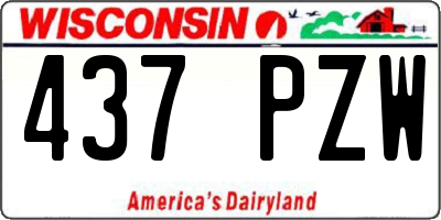 WI license plate 437PZW
