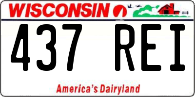 WI license plate 437REI