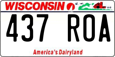 WI license plate 437ROA