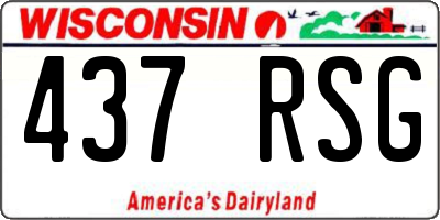 WI license plate 437RSG