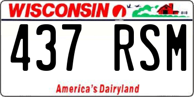 WI license plate 437RSM