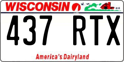 WI license plate 437RTX