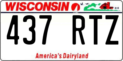 WI license plate 437RTZ