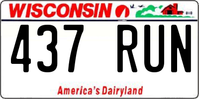 WI license plate 437RUN