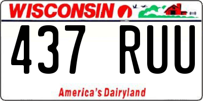 WI license plate 437RUU