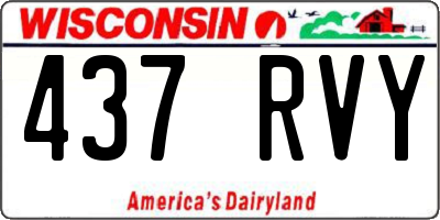 WI license plate 437RVY