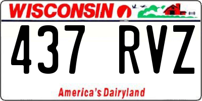 WI license plate 437RVZ