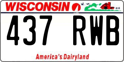 WI license plate 437RWB