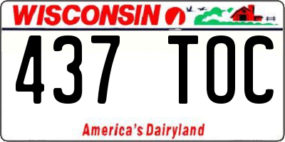 WI license plate 437TOC