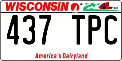WI license plate 437TPC