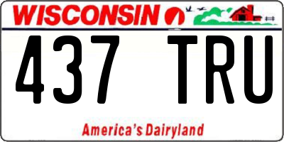 WI license plate 437TRU