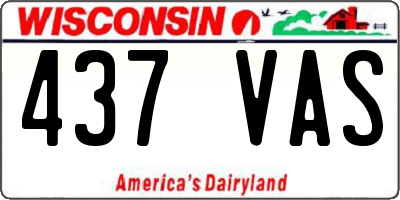 WI license plate 437VAS