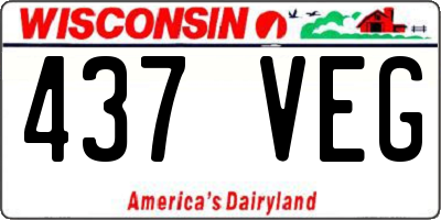 WI license plate 437VEG