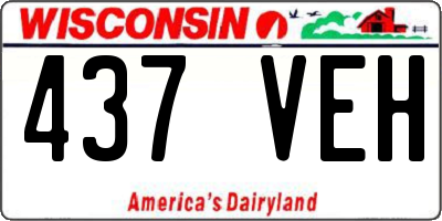 WI license plate 437VEH