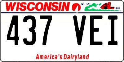 WI license plate 437VEI