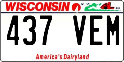 WI license plate 437VEM