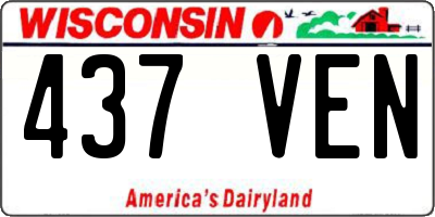 WI license plate 437VEN