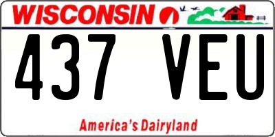 WI license plate 437VEU