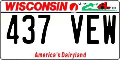 WI license plate 437VEW