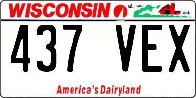 WI license plate 437VEX