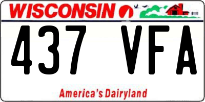 WI license plate 437VFA