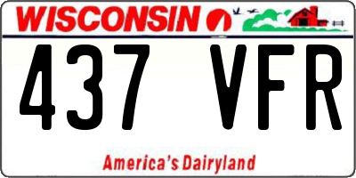 WI license plate 437VFR