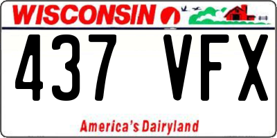 WI license plate 437VFX