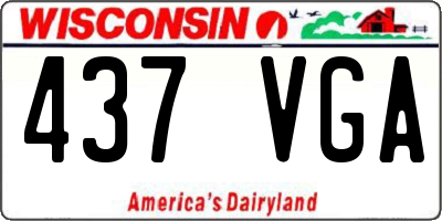 WI license plate 437VGA