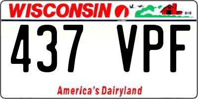 WI license plate 437VPF