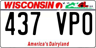 WI license plate 437VPO