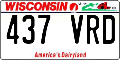 WI license plate 437VRD
