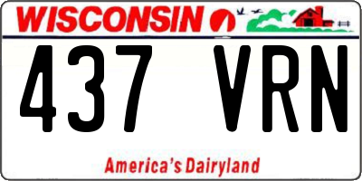 WI license plate 437VRN