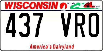 WI license plate 437VRO