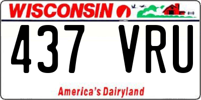 WI license plate 437VRU