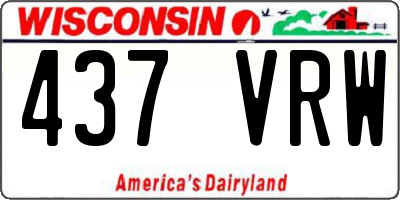WI license plate 437VRW
