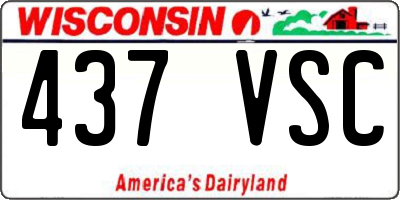 WI license plate 437VSC