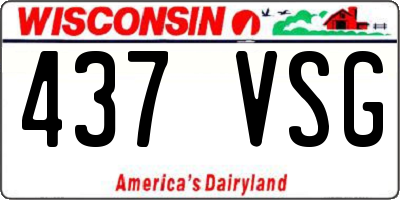 WI license plate 437VSG