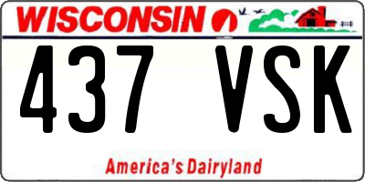 WI license plate 437VSK